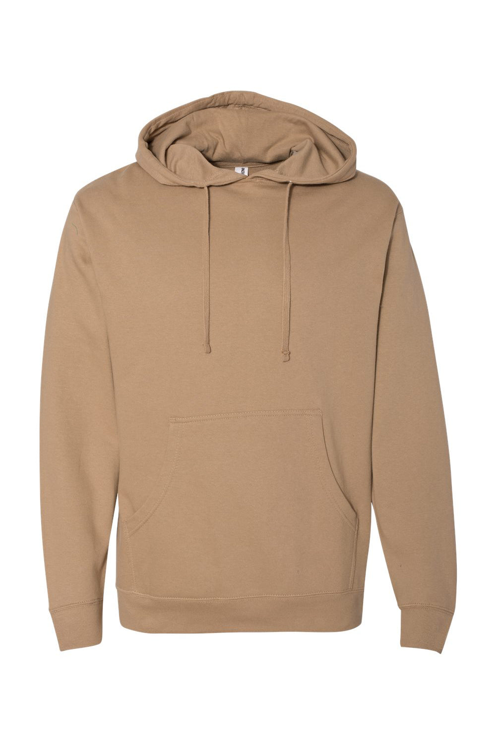 Independent Trading Company SS4500 Mens Hooded Sweatshirt Hoodie w/ Pouch Pocket Sandstone Brown Flat Front
