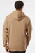 Independent Trading Company SS4500 Mens Hooded Sweatshirt Hoodie w/ Pouch Pocket Sandstone Brown Model Back