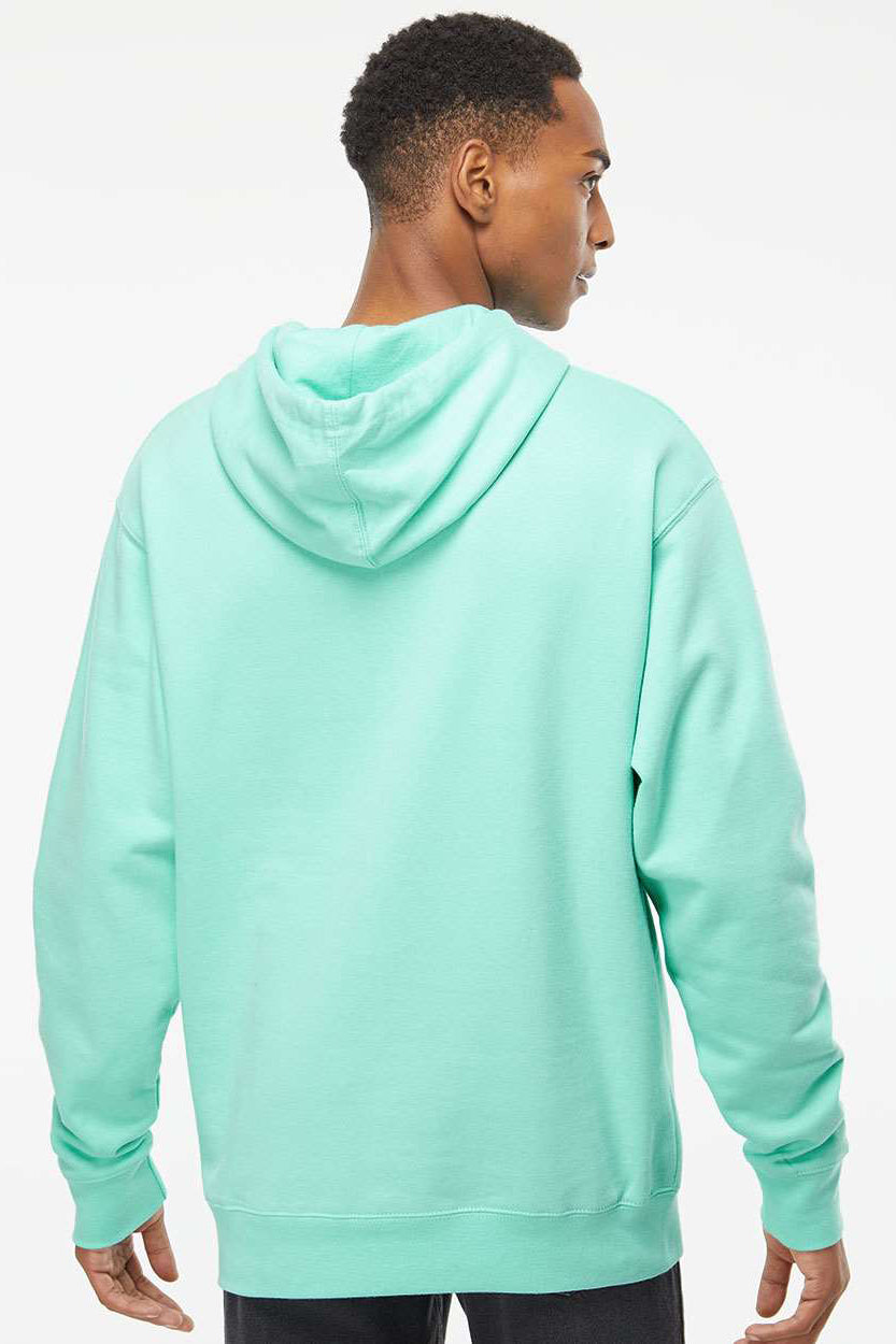 Independent Trading Company SS4500 Mens Hooded Sweatshirt Hoodie w/ Pouch Pocket Mint Green Model Back