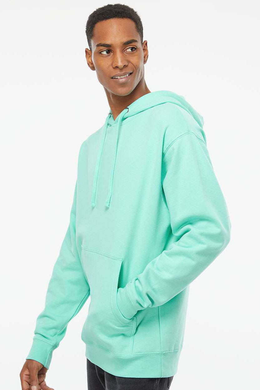 Independent Trading Company SS4500 Mens Hooded Sweatshirt Hoodie w/ Pouch Pocket Mint Green Model Side