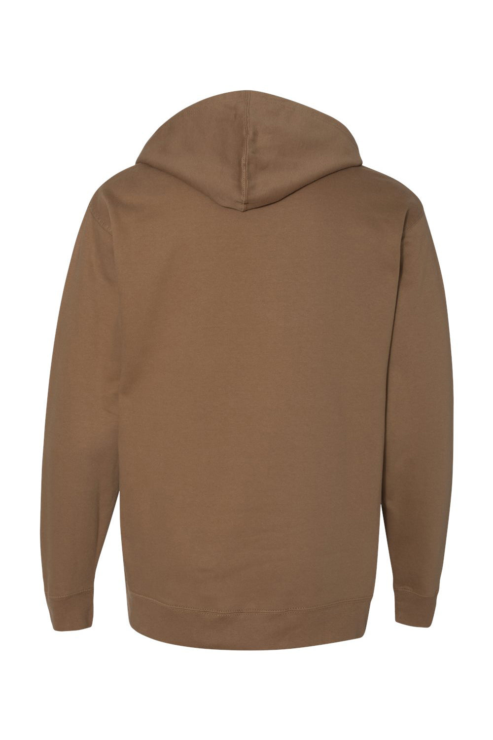Independent Trading Company SS4500 Mens Hooded Sweatshirt Hoodie w/ Pouch Pocket Saddle Brown Flat Back