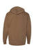 Independent Trading Company SS4500 Mens Hooded Sweatshirt Hoodie w/ Pouch Pocket Saddle Brown Flat Back
