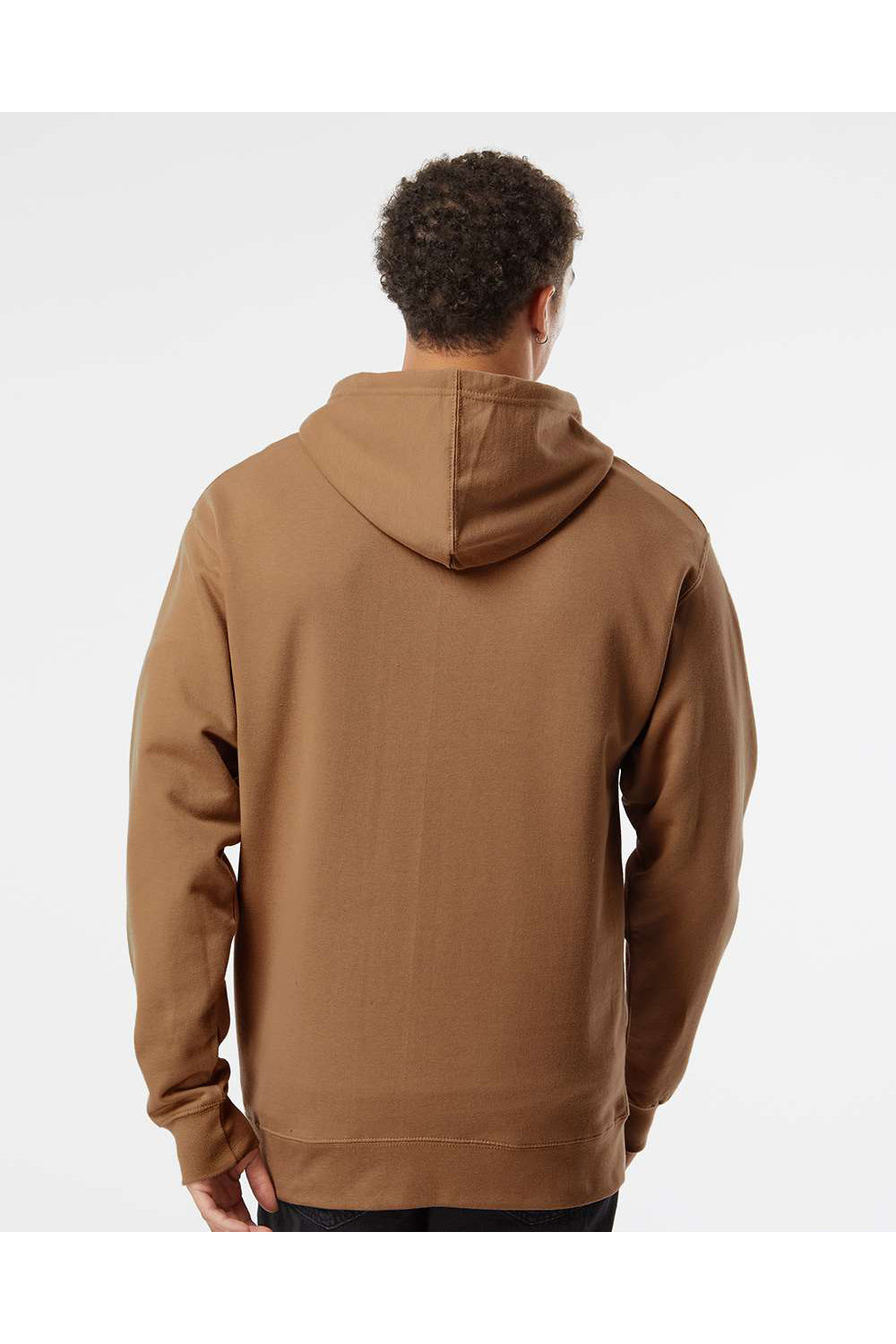 Independent Trading Co. SS4500 Mens Hooded Sweatshirt Hoodie Saddle Brown Model Back
