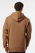 Independent Trading Company SS4500 Mens Hooded Sweatshirt Hoodie w/ Pouch Pocket Saddle Brown Model Back