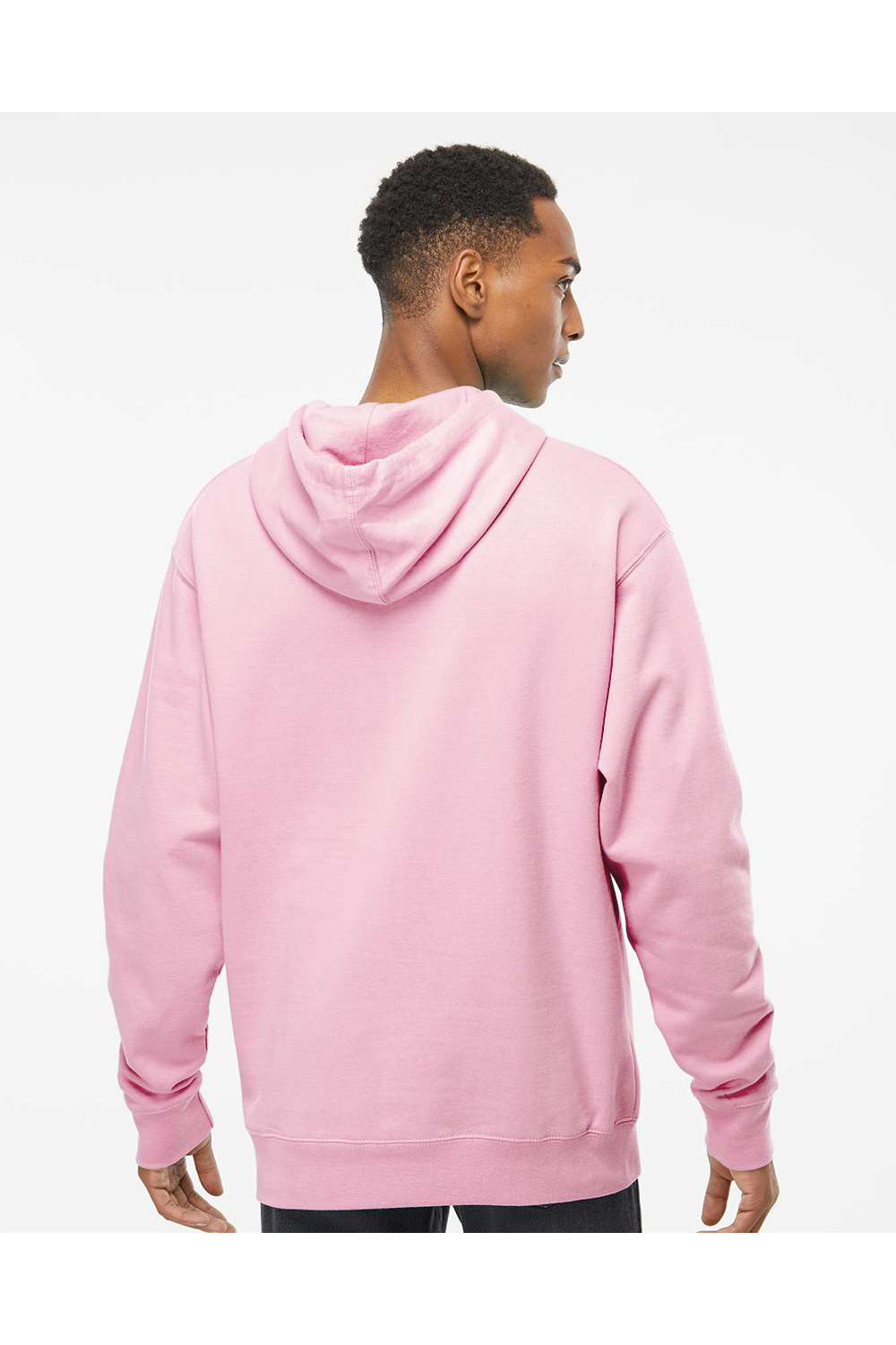 Independent Trading Co. SS4500 Mens Hooded Sweatshirt Hoodie Light Pink Model Back