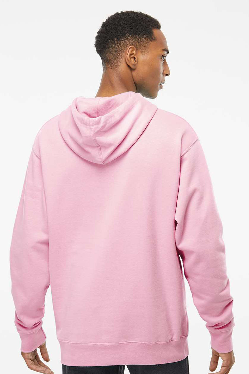 Independent Trading Company SS4500 Mens Hooded Sweatshirt Hoodie w/ Pouch Pocket Light Pink Model Back