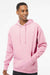 Independent Trading Company SS4500 Mens Hooded Sweatshirt Hoodie w/ Pouch Pocket Light Pink Model Front