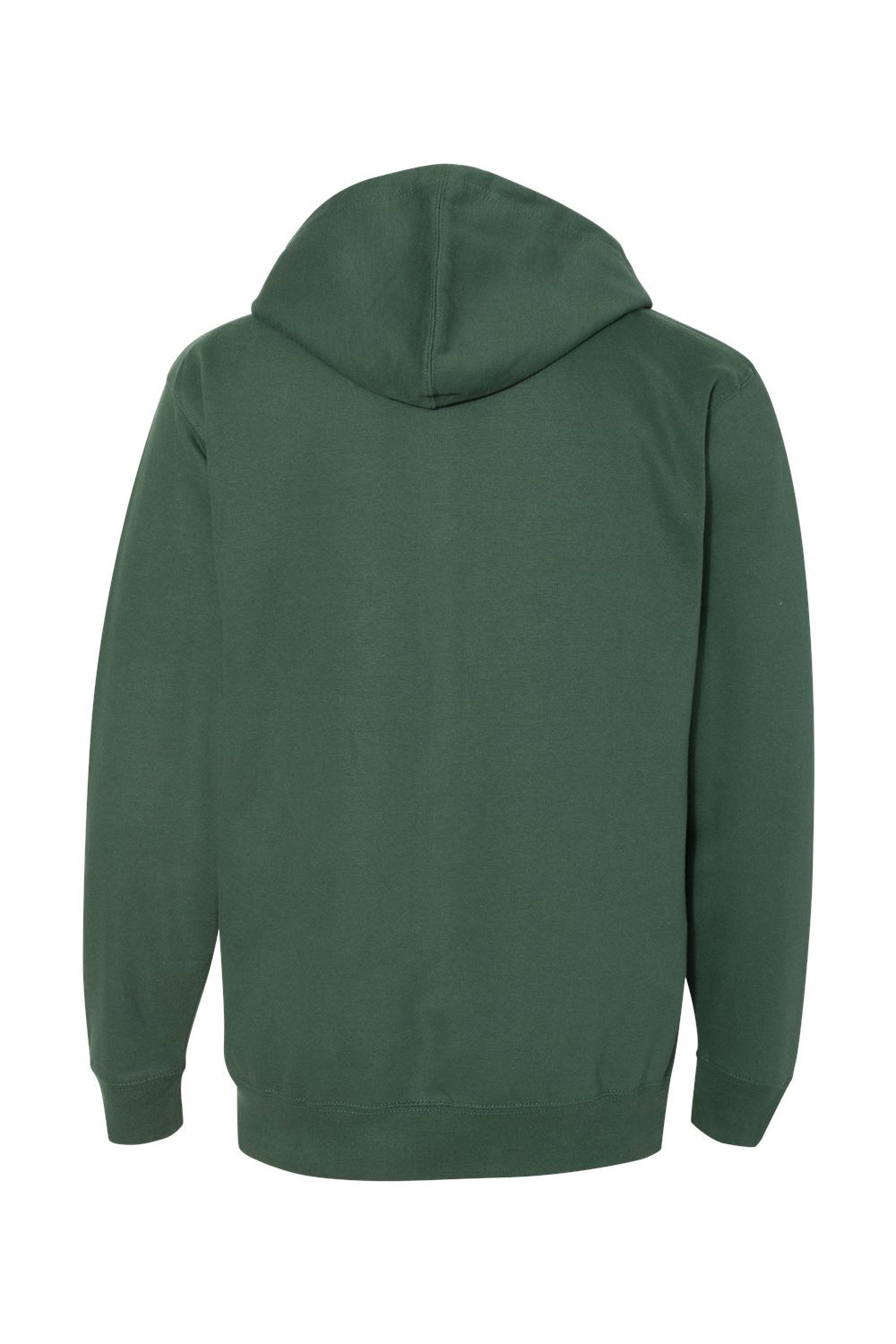 Independent Trading Company SS4500Z Mens Full Zip Hooded Sweatshirt Hoodie w/ Pockets Alpine Green Flat Back