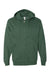 Independent Trading Company SS4500Z Mens Full Zip Hooded Sweatshirt Hoodie w/ Pockets Alpine Green Flat Front