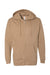 Independent Trading Company SS4500Z Mens Full Zip Hooded Sweatshirt Hoodie w/ Pockets Sandstone Brown Flat Front