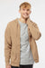 Independent Trading Company SS4500Z Mens Full Zip Hooded Sweatshirt Hoodie w/ Pockets Sandstone Brown Model Front