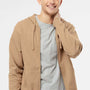 Independent Trading Company Mens Full Zip Hooded Sweatshirt Hoodie w/ Pockets - Sandstone Brown