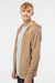 Independent Trading Company SS4500Z Mens Full Zip Hooded Sweatshirt Hoodie w/ Pockets Sandstone Brown Model Side