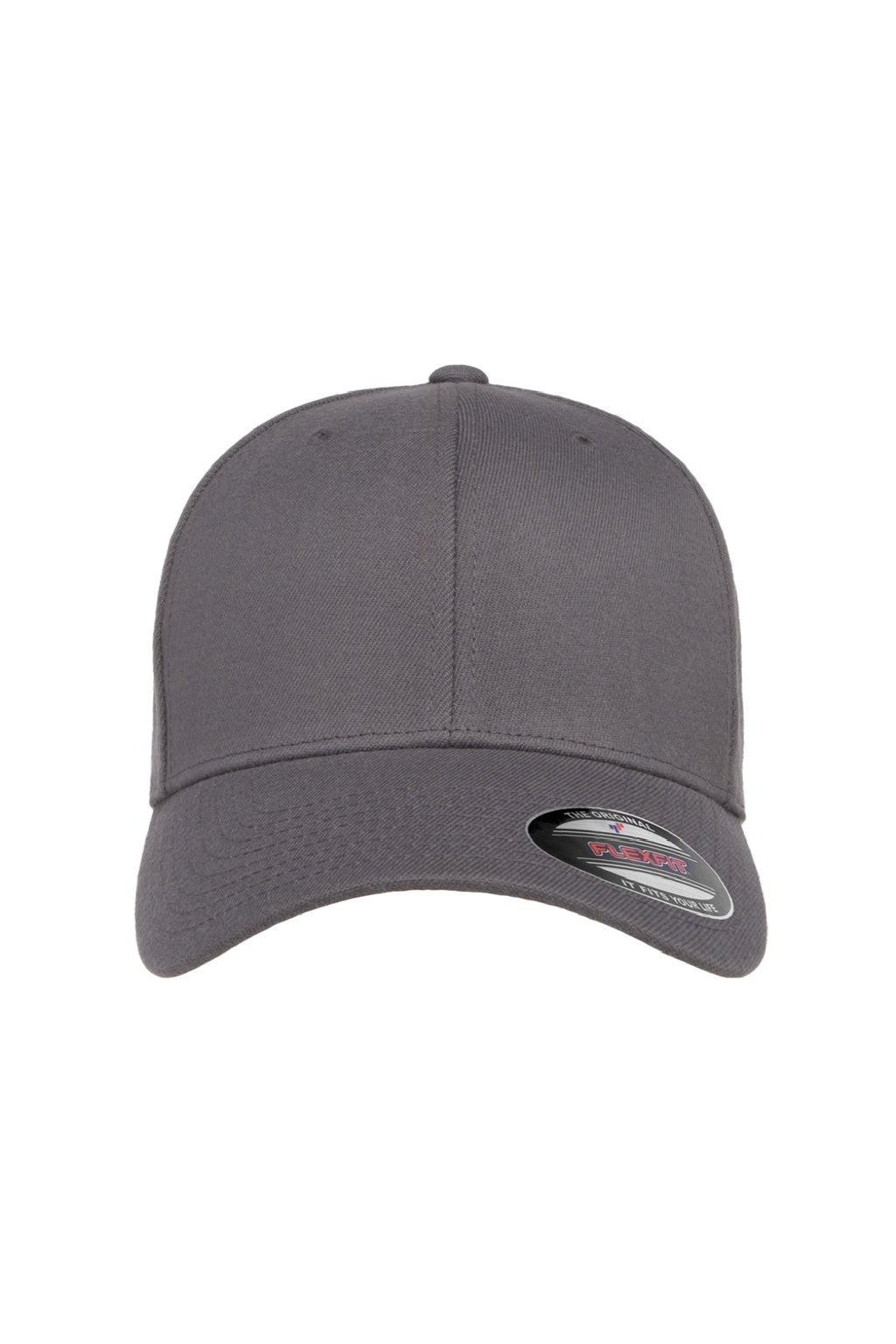 Flexfit Hats 6477 Mens Stretch Fit Hat Grey Flat Front