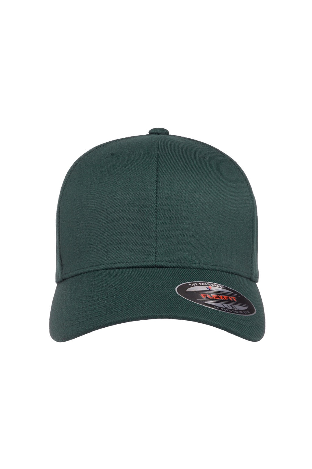 Flexfit Hats 6477 Mens Stretch Fit Hat Spruce Green Flat Front