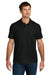 Gildan 64800 Mens Softstyle Pique Short Sleeve Polo Shirt Black Model Front