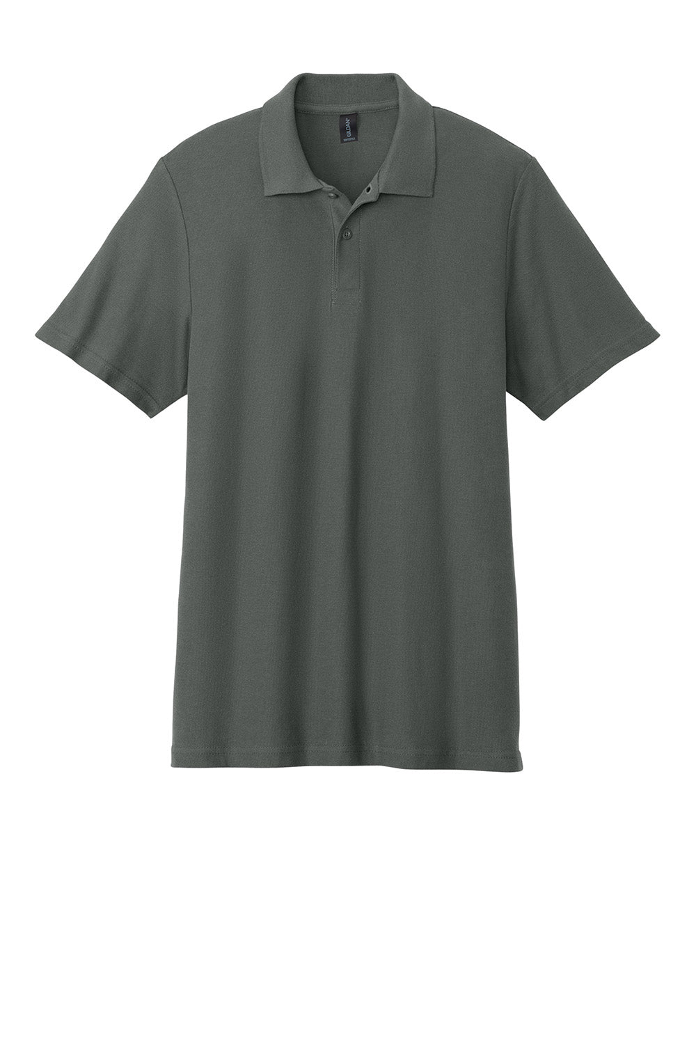Gildan 64800 Mens Softstyle Pique Short Sleeve Polo Shirt Charcoal Grey Flat Front