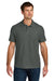 Gildan 64800 Mens Softstyle Pique Short Sleeve Polo Shirt Charcoal Grey Model Front
