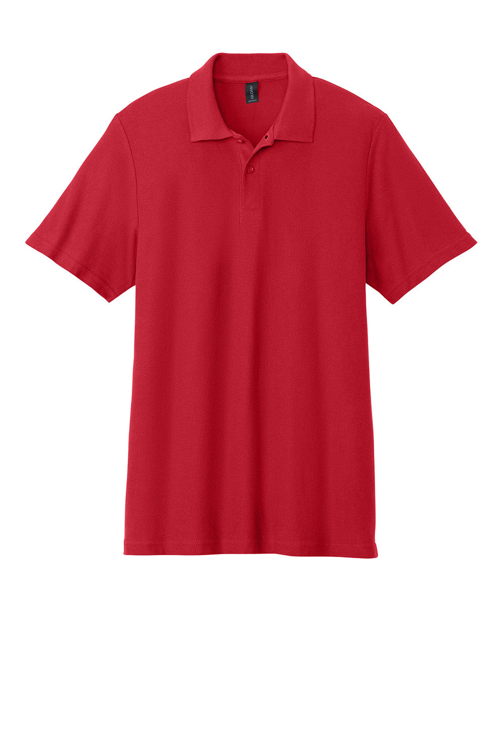 Gildan 64800 Mens Softstyle Pique Short Sleeve Polo Shirt Red Flat Front
