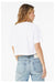 Bella + Canvas 6482 Womens Jersey Cropped Short Sleeve Crewneck T-Shirt White Model Back