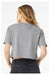 Bella + Canvas 6482 Womens Jersey Cropped Short Sleeve Crewneck T-Shirt Heather Grey Model Back