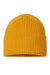 Atlantis Hats OAK Unisex Sustainable Chunky Rib Cuffed Beanie Mustard Yellow Flat Front