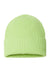 Atlantis Hats OAK Unisex Sustainable Chunky Rib Cuffed Beanie Acid Green Flat Front