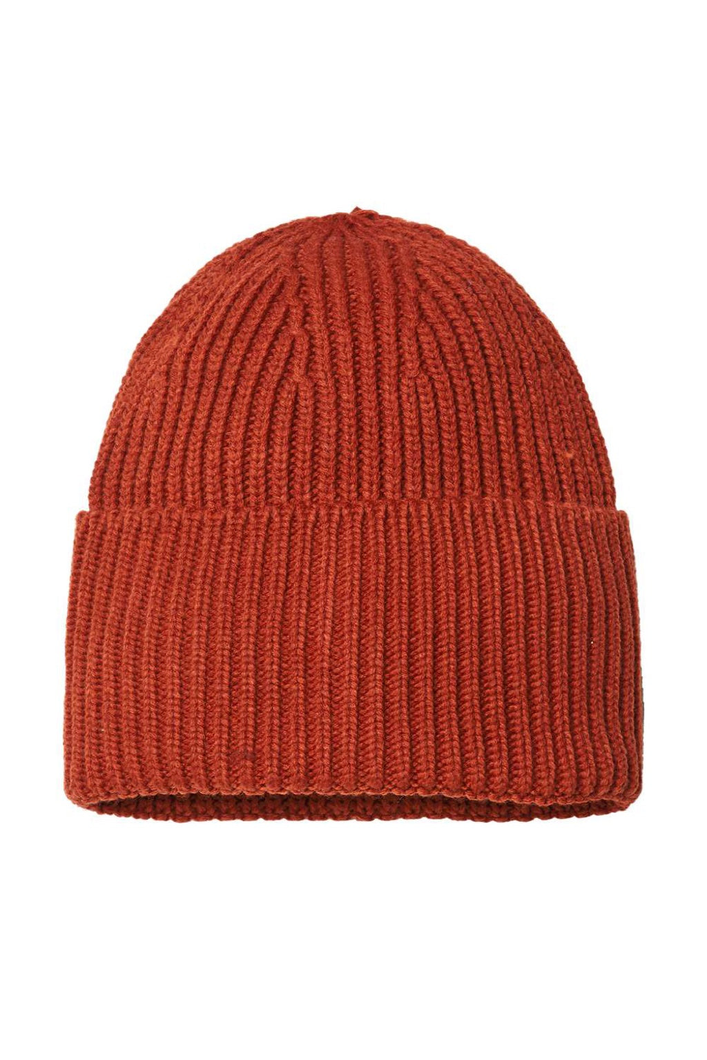 Atlantis Hats OAK Unisex Sustainable Chunky Rib Cuffed Beanie Rusty Flat Front