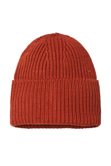 Atlantis Hats OAK Unisex Sustainable Chunky Rib Cuffed Beanie Rusty Flat Front