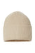 Atlantis Hats OAK Unisex Sustainable Chunky Rib Cuffed Beanie Light Beige Flat Front