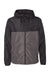 Independent Trading Company EXP54LWZ Mens Water Resistant Full Zip Windbreaker Hooded Jacket Black/Graphite Grey Flat Front