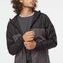 Independent Trading Company Mens Water Resistant Full Zip Windbreaker Hooded Jacket - Black/Graphite Grey