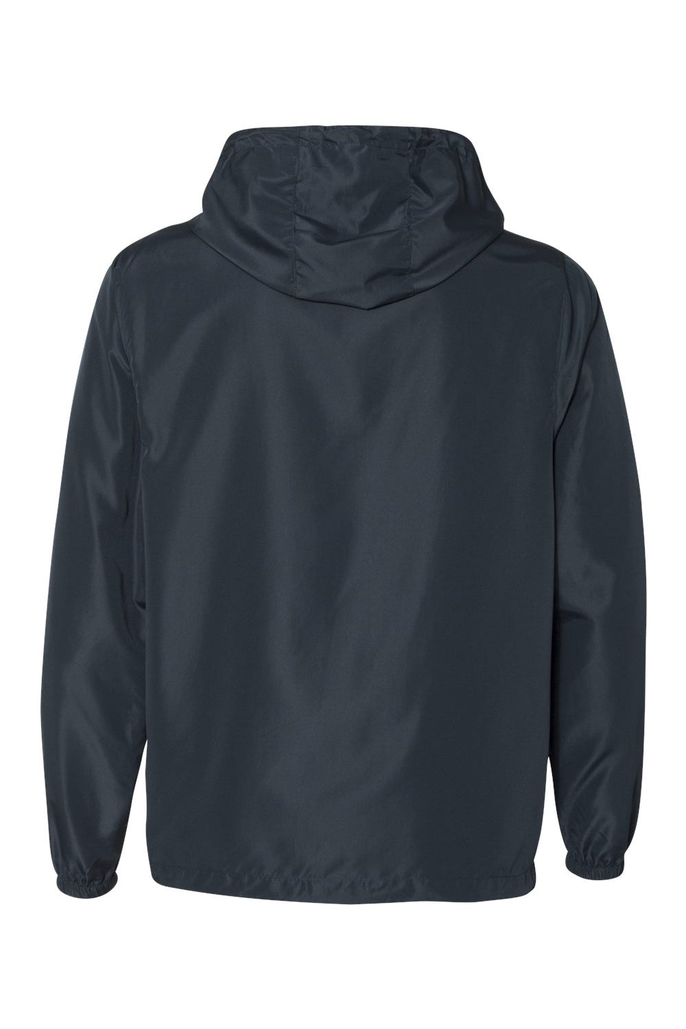 Independent Trading Company EXP54LWZ Mens Water Resistant Full Zip Windbreaker Hooded Jacket Classic Navy Blue Flat Back