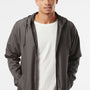 Independent Trading Company Mens Water Resistant Full Zip Windbreaker Hooded Jacket - Graphite Grey