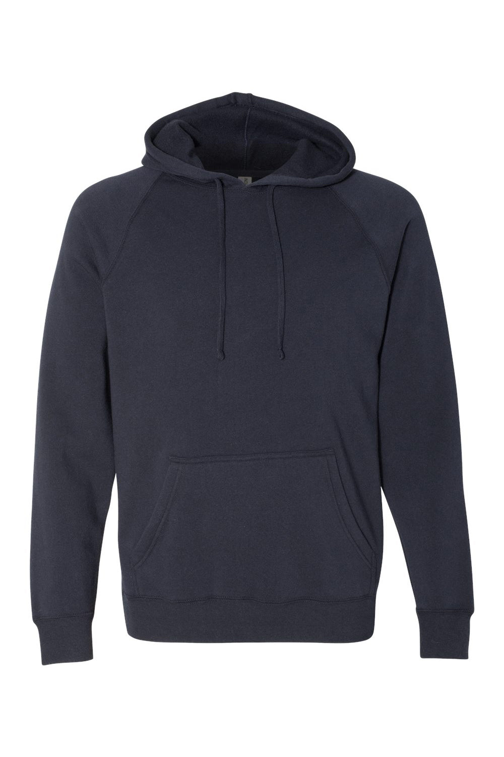 Independent Trading Company PRM33SBP Mens Special Blend Raglan Hooded Sweatshirt Hoodie w/ Pouch Pocket Classic Navy Blue Flat Front