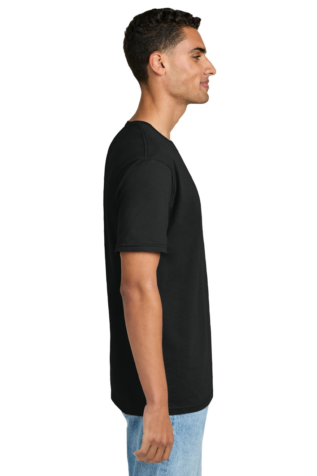 Gildan 64PLSMA Mens Softstyle Plasma Print Short Sleeve Crewneck T-Shirt Black Model Side