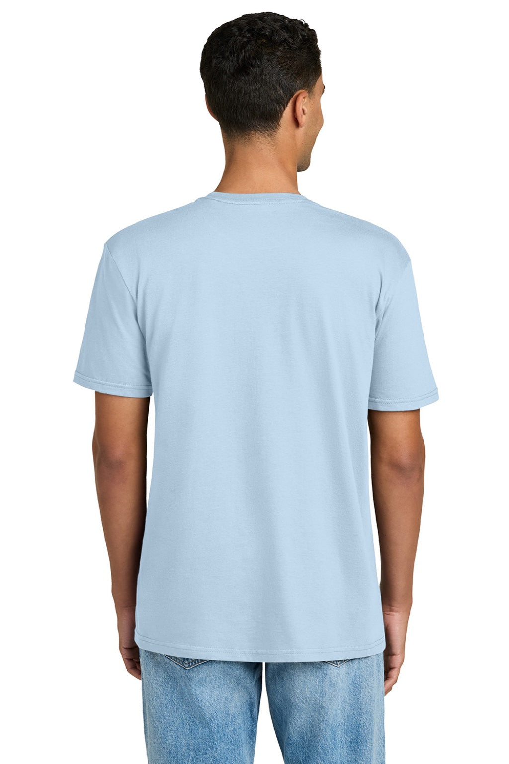 Gildan 64PLSMA Mens Softstyle Plasma Print Short Sleeve Crewneck T-Shirt Light Blue Model Back