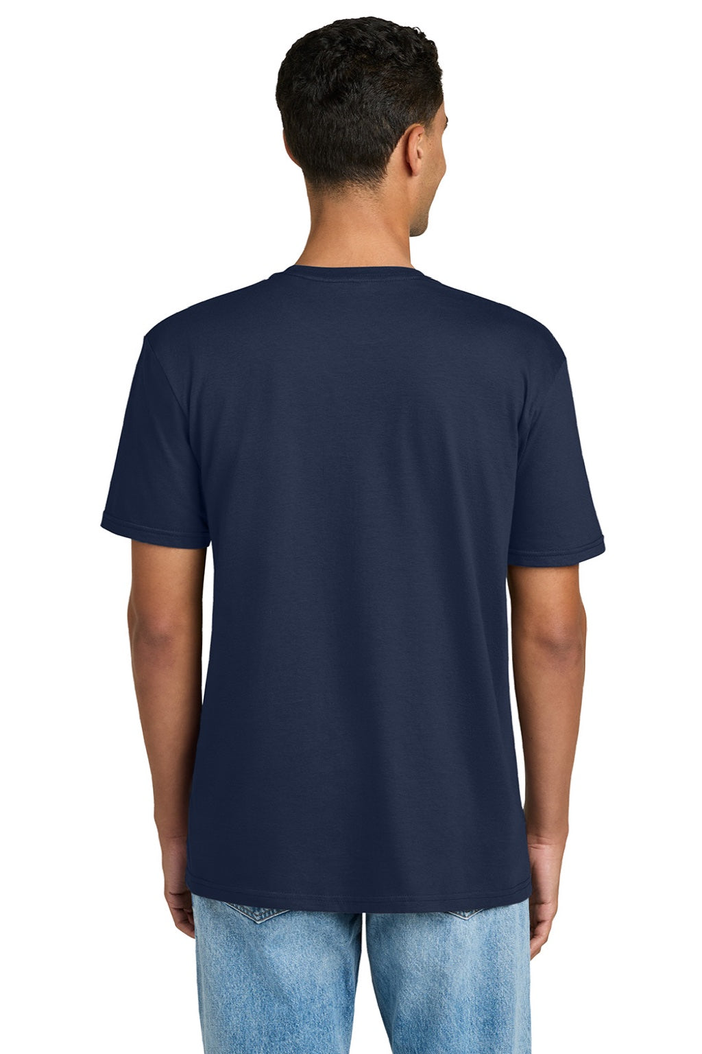 Gildan 64PLSMA Mens Softstyle Plasma Print Short Sleeve Crewneck T-Shirt Navy Blue Model Back