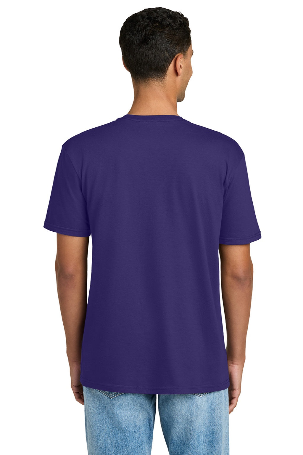 Gildan 64PLSMA Mens Softstyle Plasma Print Short Sleeve Crewneck T-Shirt Purple Model Back