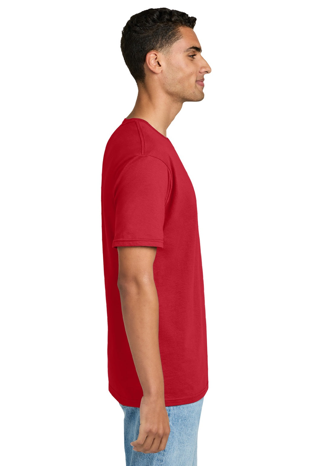 Gildan 64PLSMA Mens Softstyle Plasma Print Short Sleeve Crewneck T-Shirt Red Model Side