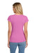 Gildan 64V00L Womens Softstyle Short Sleeve V-Neck T-Shirt Azalea Pink Model Back