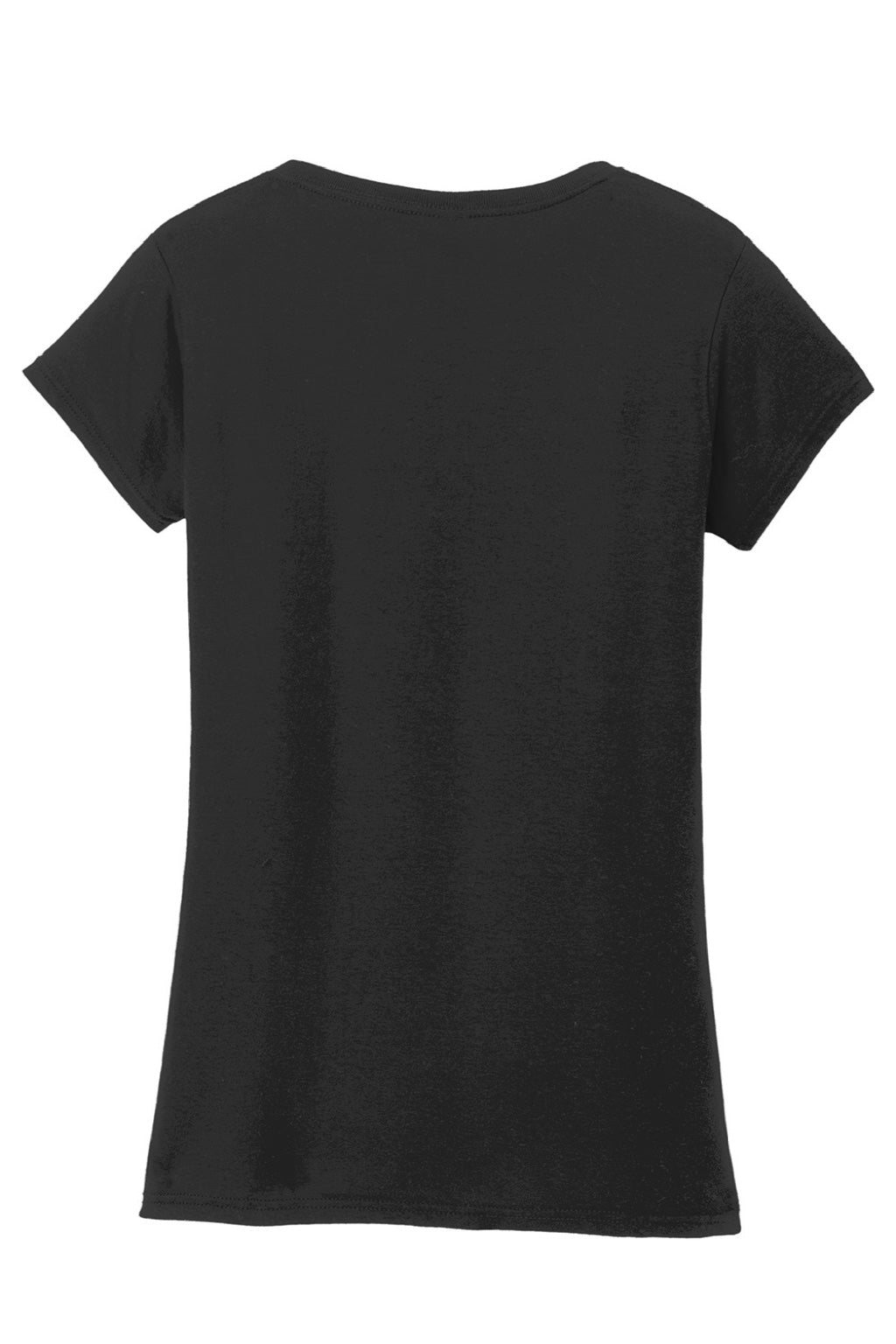 Gildan 64V00L Womens Softstyle Short Sleeve V-Neck T-Shirt Black Flat Back