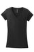 Gildan 64V00L Womens Softstyle Short Sleeve V-Neck T-Shirt Black Flat Front