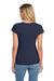 Gildan 64V00L Womens Softstyle Short Sleeve V-Neck T-Shirt Navy Blue Model Back