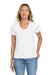 Gildan 64V00L Womens Softstyle Short Sleeve V-Neck T-Shirt White Model Front