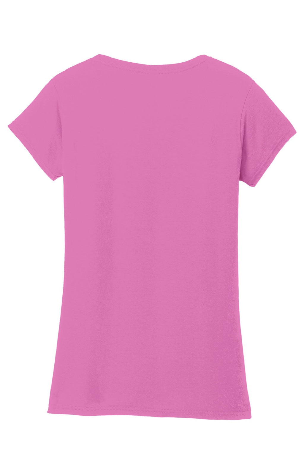 Gildan 64V00L Womens Softstyle Short Sleeve V-Neck T-Shirt Azalea Pink Flat Back