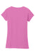 Gildan 64V00L Womens Softstyle Short Sleeve V-Neck T-Shirt Azalea Pink Flat Back