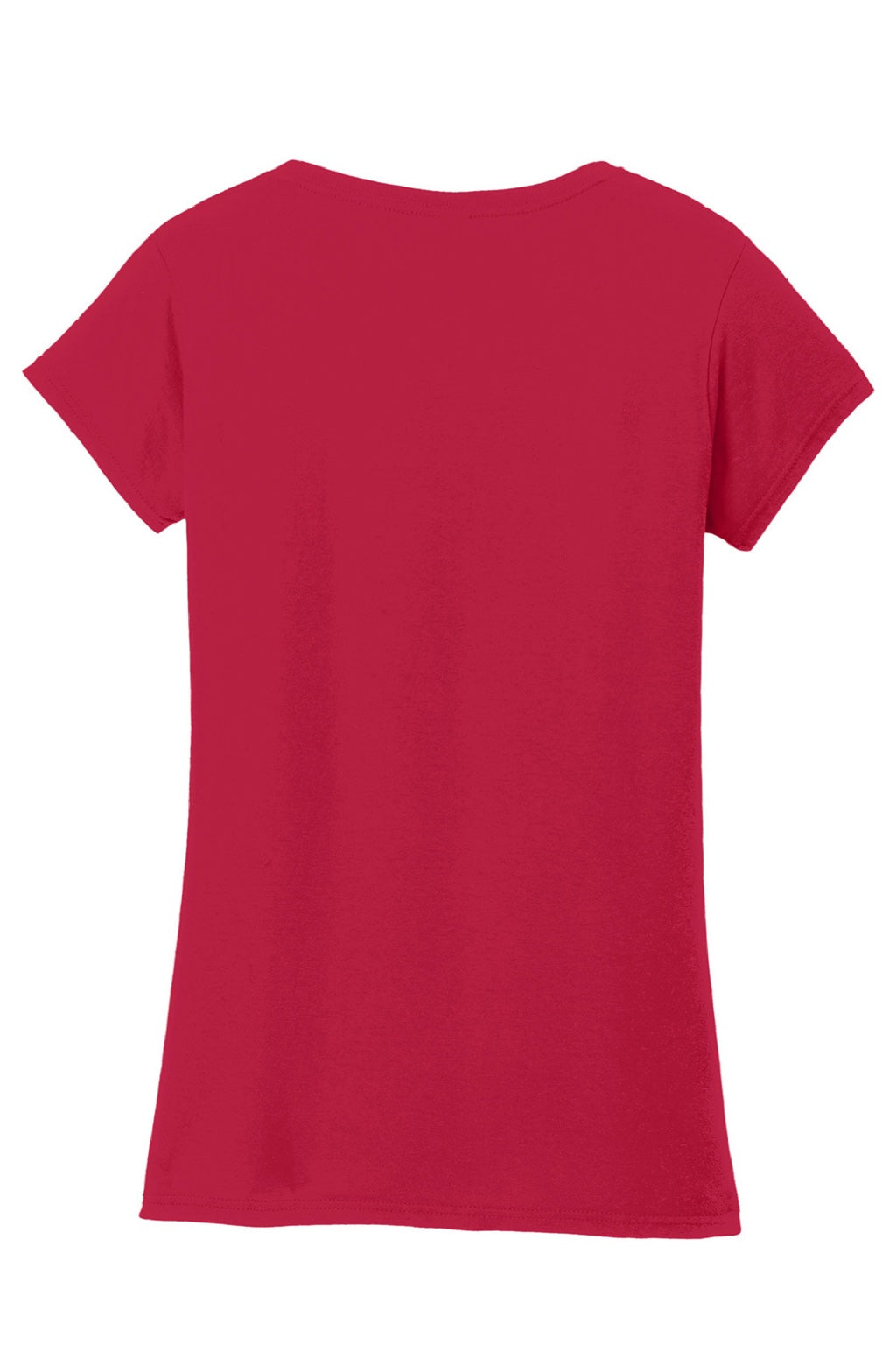 Gildan 64V00L Womens Softstyle Short Sleeve V-Neck T-Shirt Cherry Red Flat Back