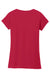 Gildan 64V00L Womens Softstyle Short Sleeve V-Neck T-Shirt Cherry Red Flat Back