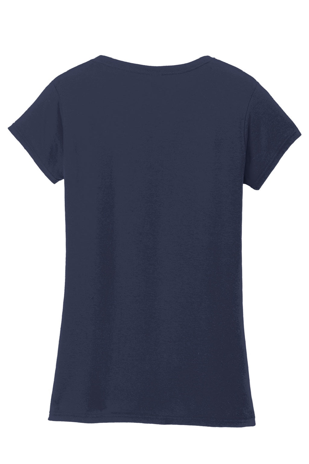Gildan 64V00L Womens Softstyle Short Sleeve V-Neck T-Shirt Navy Blue Flat Back